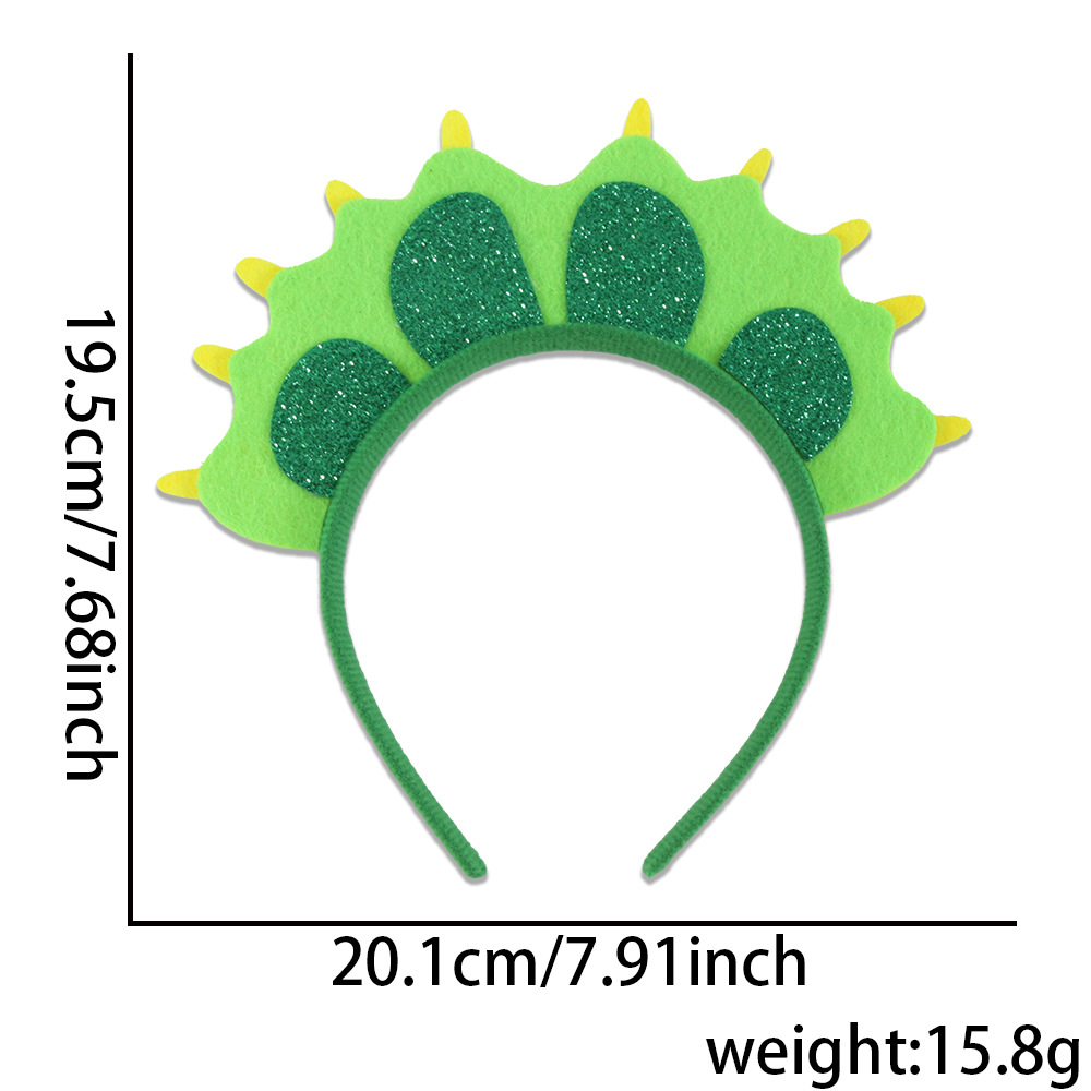Dinosaurio infantil cabello de flor de bosque tema de cumpleaños decoración de fiesta tiranosaurus aro de huevo de dinosaurio alas de dragón botón de cabeza