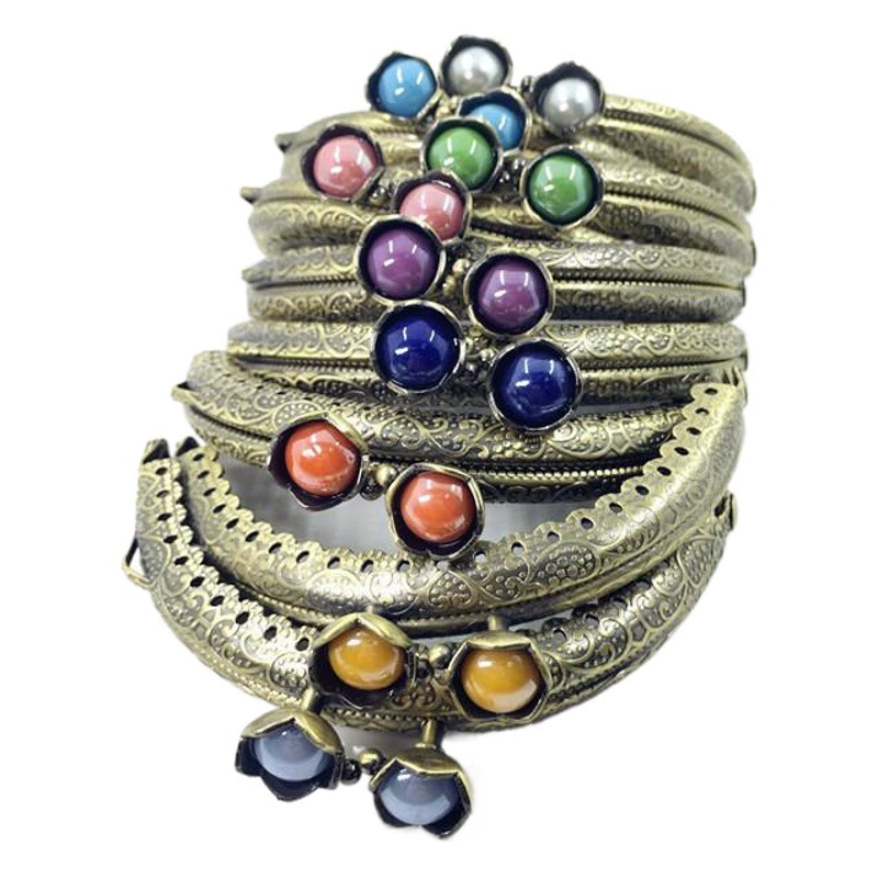 8,5 см полукруглого тисненого кружева лотоса головка рта золото DIY обычно используется золото рта 13 цветов на выбор 0106-GT