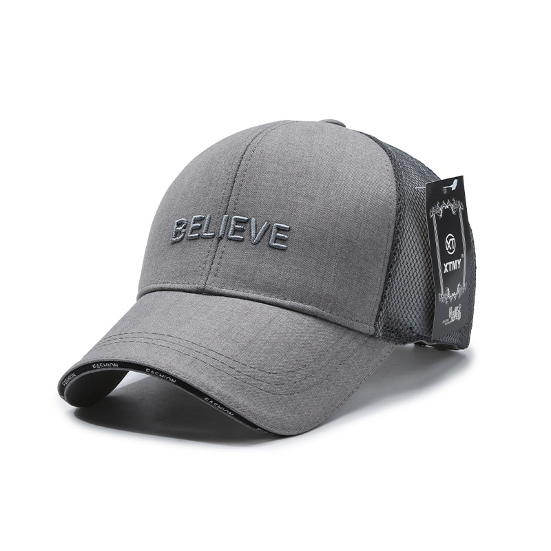Mesh Baseball Cap For Women Outdoor Travel Sun Hat Thin Breathable Duckbill Cap With Embroidered Lettering Sports Hat_voghion.com