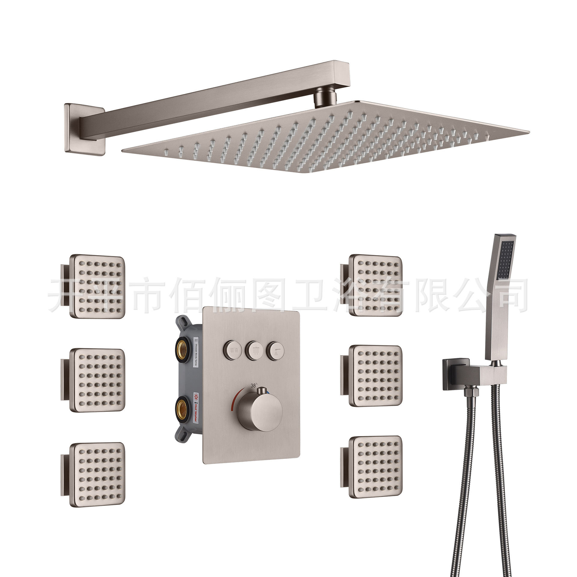 Ducha de temperatura constante transfronteriza, ducha empotrada, ducha oculta con rociador lateral, baño en la pared, juego de cabezales de ducha, presurizado