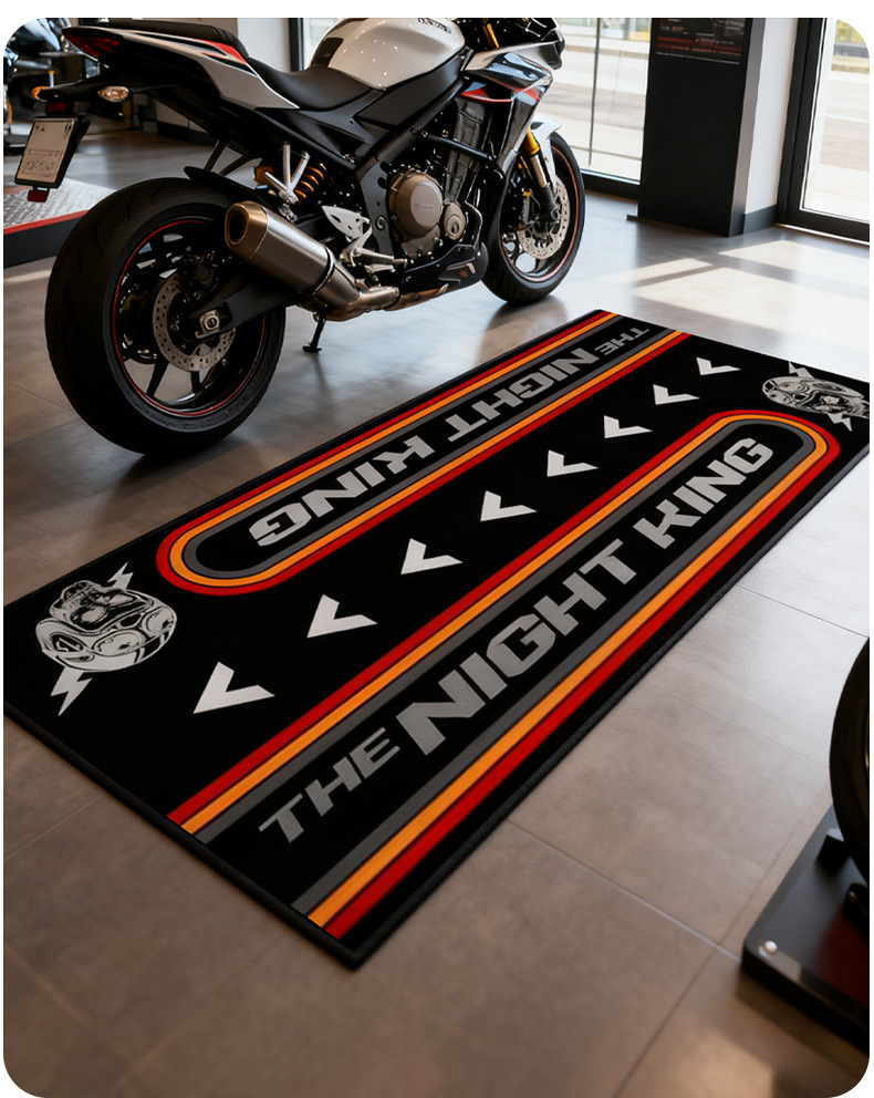 Motorcycle Nylon Floor Mat Kawasaki Harley Printed Rubber Mat Enthusiast Oil-Proof and Anti-Fouling Off-Road Motorcycle Special Mat