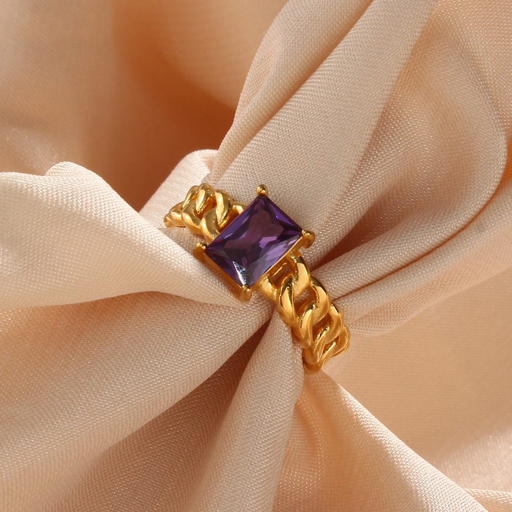 Womenu0027S Fashion Geometric Stainless Steel Rings Geometry National Tide Metal Zircon Stainless St