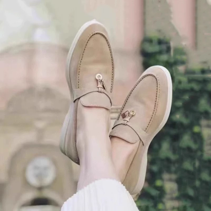 Лоферы LP женские 2024 slip-on, кисточка-ремешок, мягкая плоская подошва удобные