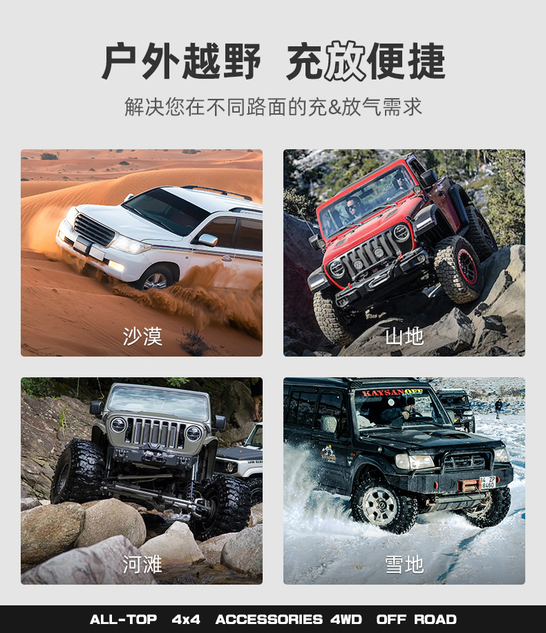 ALLTOP car off-road four-charge tube charging and discharging integrated high-precision desert outdoor tire pressure monitoring meter