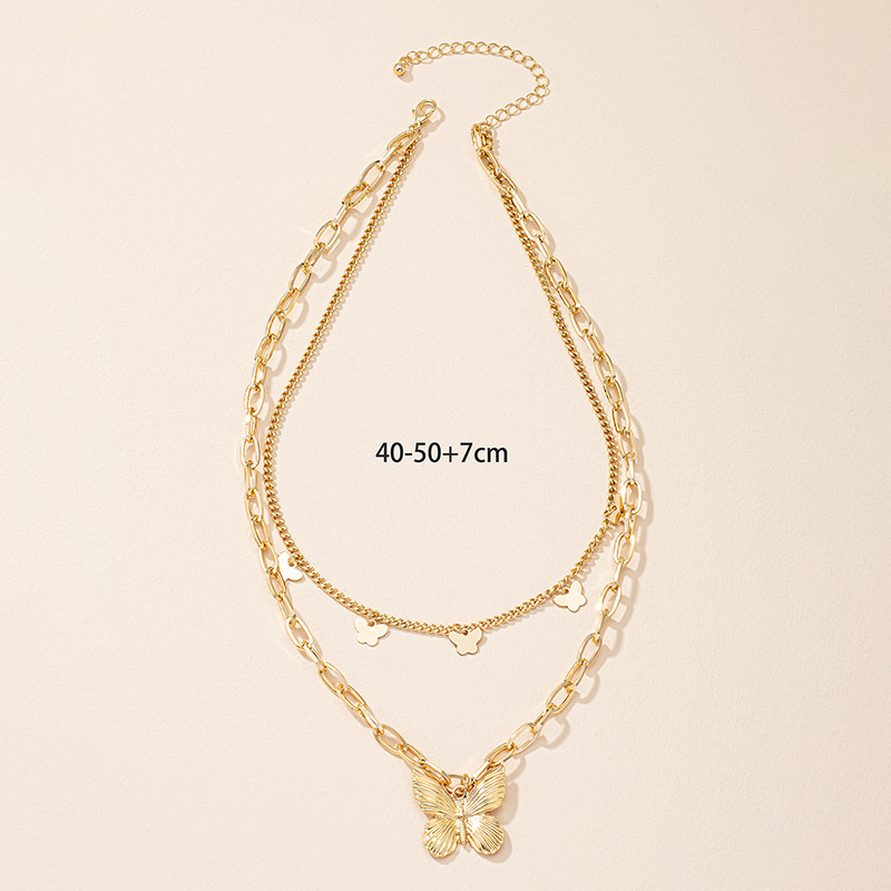 Fashion Butterfly Alloy Plating Layered Necklaces display picture 2