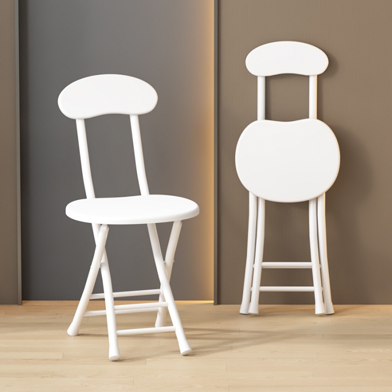 Silla plegable, taburete, silla para el hogar, mesa de comedor, taburete alto, taburete redondo pequeño, banco de respaldo con correa de caballo, simple y portátil