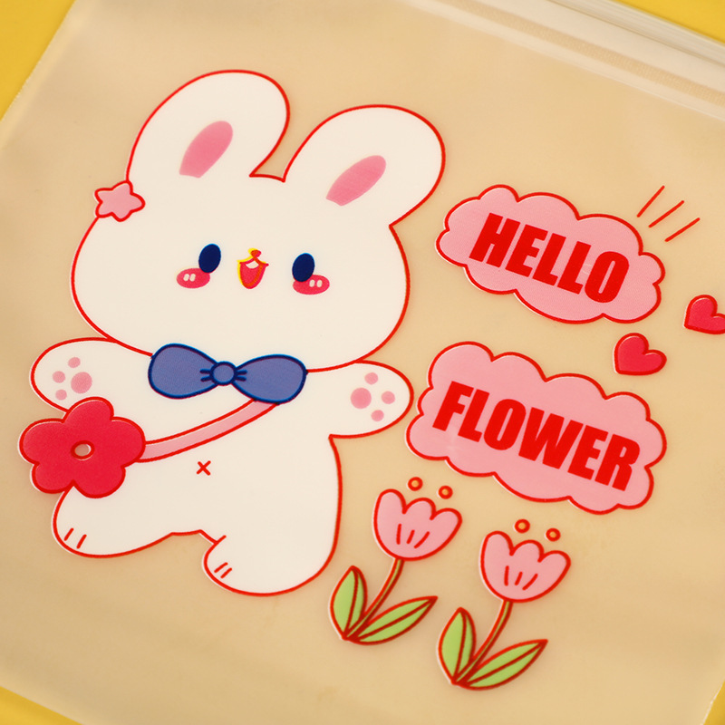 Dibujos animados lindo bocadillo EVA esmerilado cremallera bolsa sellada joyería caramelo galleta a prueba de polvo a prueba de humedad embalaje sellado bolsillo