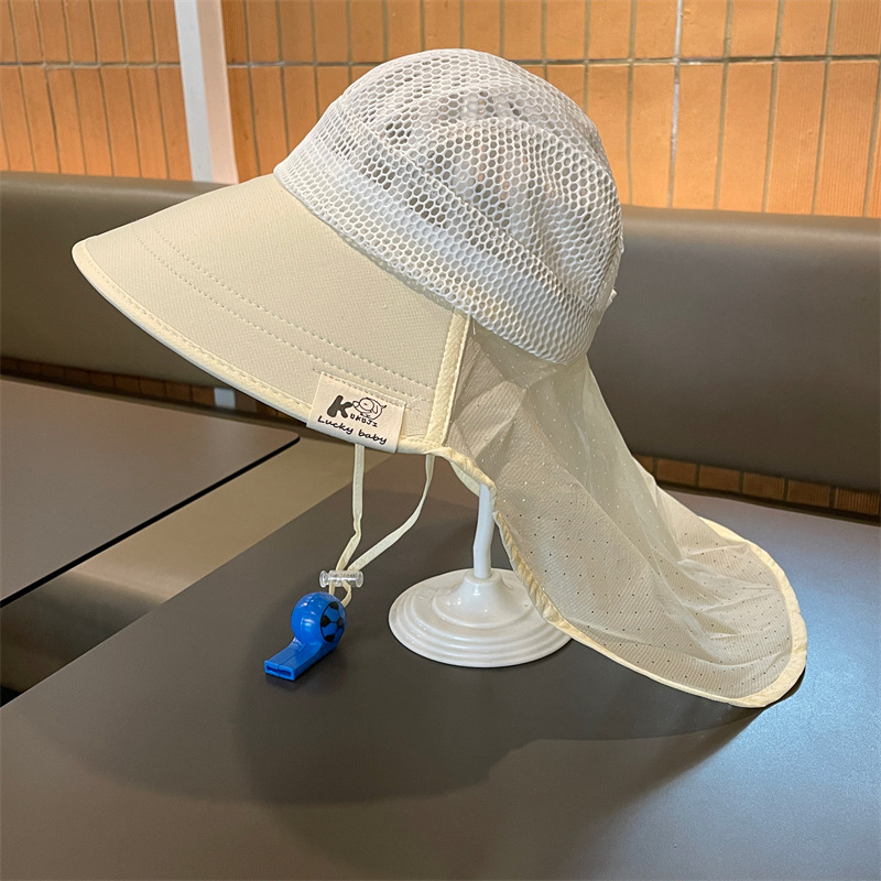 Sombrero para niños Sombrero de protección solar transpirable de malla fina de verano para niños y niñas Sombrero para el sol de viaje para bebés Gorro para el sol de cuello