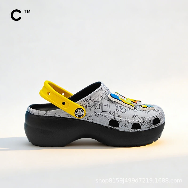 Cross Cloud Simpsons Croc-Style Shoes Summer Breathable Trendy Non-Slip Beach Sandals