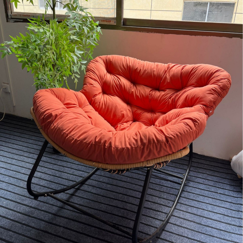 Gran tamaño de pájaro tejido a mano silla mecedora de seda seda de seda de tecnología de color