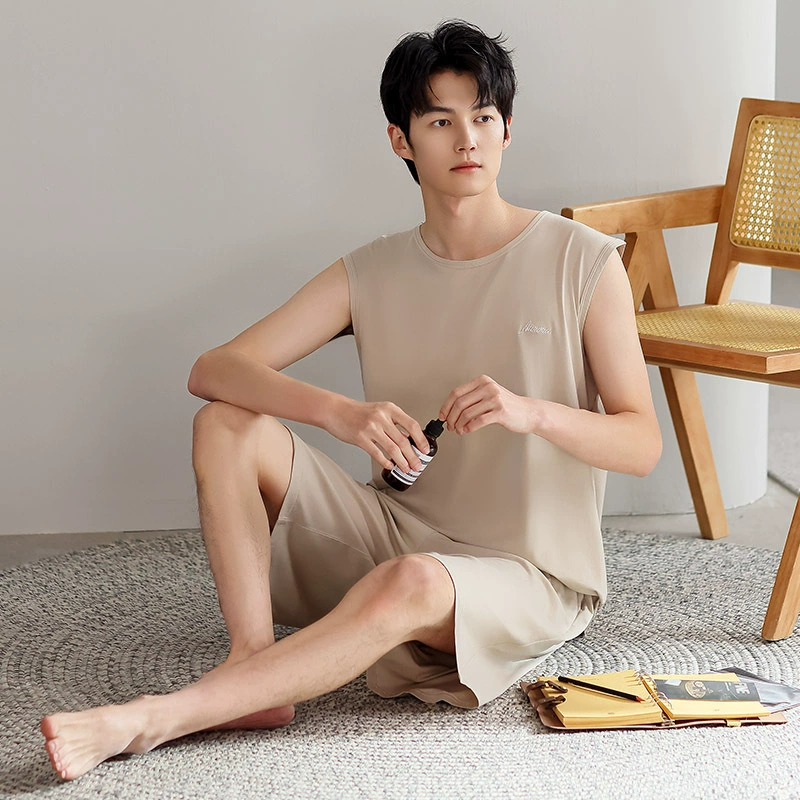 法黛琪 Men's summer thin pijama, comfortable casual set, spring 2026 collection, suitable for outdoor wear