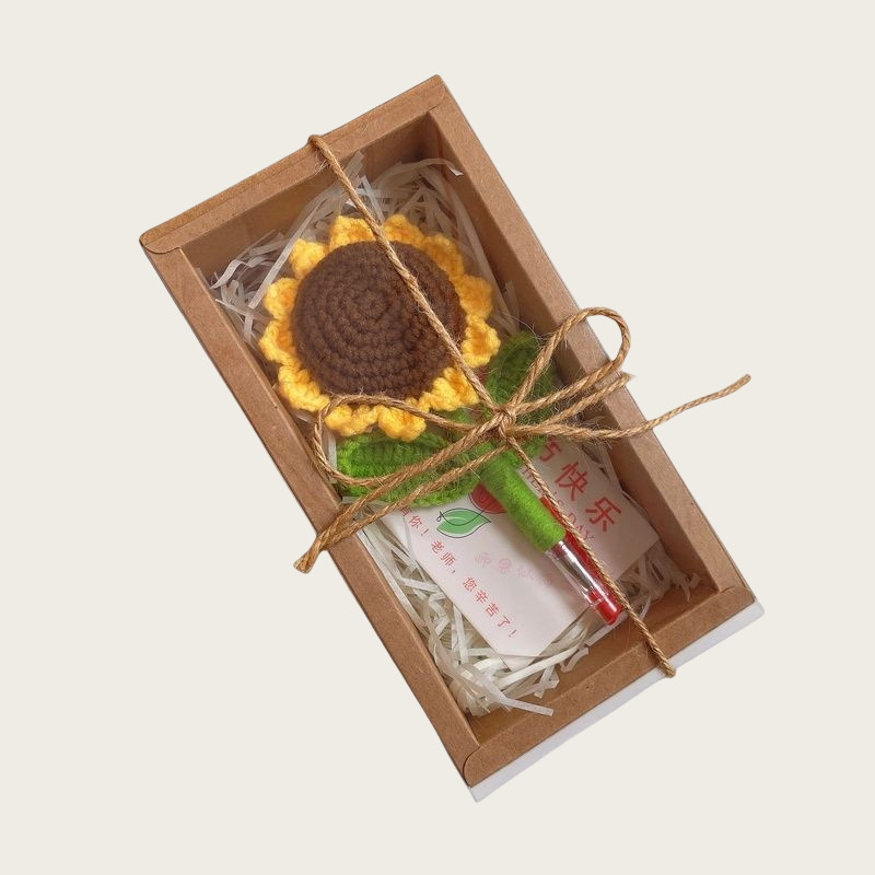 DIY成品向日葵中性仿真花笔送老师批改作业红笔生日儿童创意礼物|undefined
