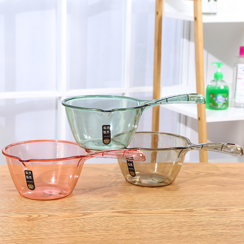 [PET Transparent Tempered Water Spoon] Can't Break Household Water Scoop Thickened Bath Scoop Drifting Water Spoon Wash Head Spoon