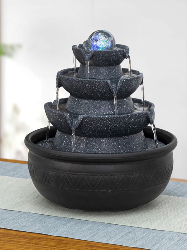 Bafang Laicai Feng Shui Wheel Running Water Fountain Ornaments Circulating Water Desk Decoration Living Room Desktop Lucky Feng Shui Ball