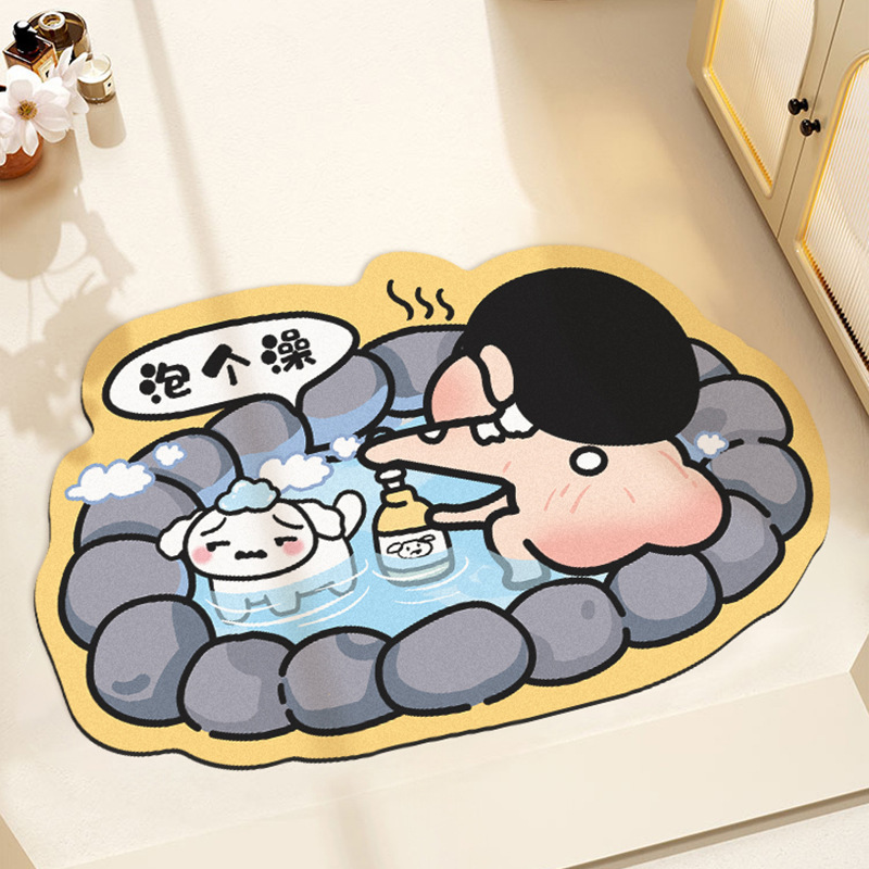 クレヨンしんちゃん珪藻泥フロアマット家庭用吸水速乾浴室フロアマットトイレドア滑り止めマットドロップシッピング|undefined