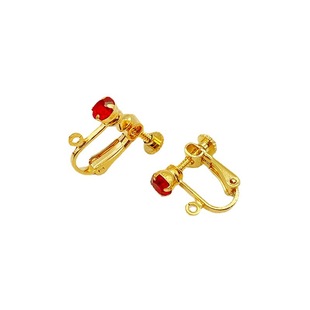 Copper diamond without ear hole plating KC gold gem screw ear clip anti-pain diy earrings accessories material spot wholesale