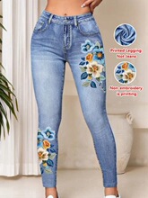 N 12791 Floral Print Stretch Jeans ����ӡ��ţ�п� ����