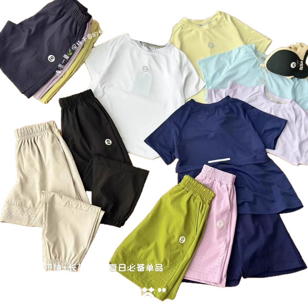 Summer quick dry short sleeve T-shirt for men and women, travel shorts, trousers, set, for teenagers