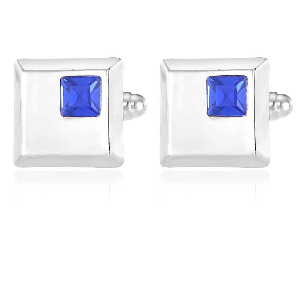 diamond studded square French metal cufflinks for men's business shirt cuff nails source factory spot_voghion.com