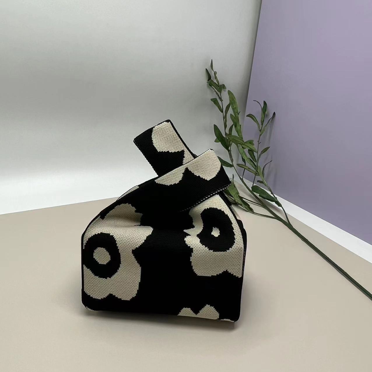 Bolso de mano tejido para embalaje de regalos, bolso tejido con múltiples patrones, estilo ins, bolso tejido para mujer, mini versátil.