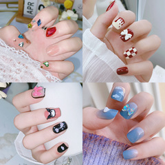 Nail art with nail tips, pure desire INS style, handmade nail tips with diamonds, wearable nail false nails, wholesale nail art pieces