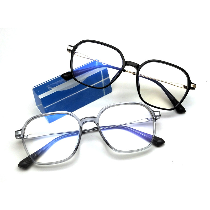 new pattern 6189 Ultralight TR90 Metal blend Blue light myopia glasses frame transparent pigment Plain glasses