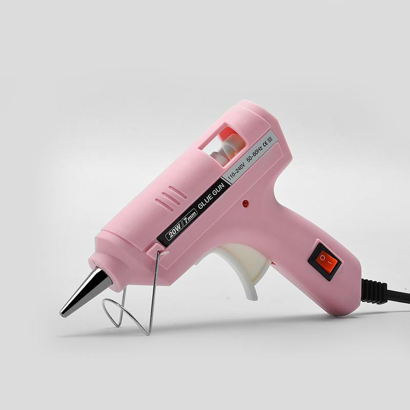 Pistola de pegamento de fusión en caliente más varilla 7mm casa transfronteriza hecha a mano DIY pistola de pegamento de fusión en caliente varilla de pegamento 20W pistola de fusión en caliente hecha a mano para niños