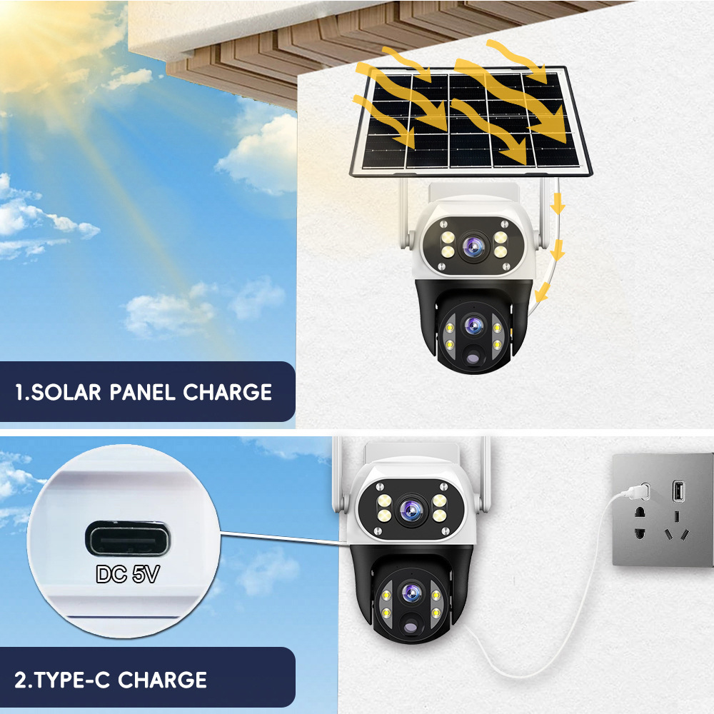 V380pro solar battery WiFi/4G cctv ptz outdoor HD IP camera image 3