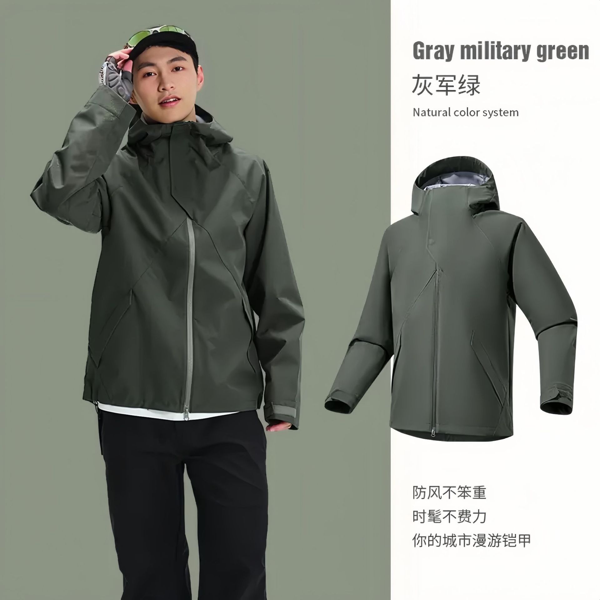 Chaqueta de exterior ligera, resistente al viento, impermeable y resistente al aceite de la marca Shanke para mujer, chaqueta de senderismo y montañismo magnética con triple protección DuPont para hombre.