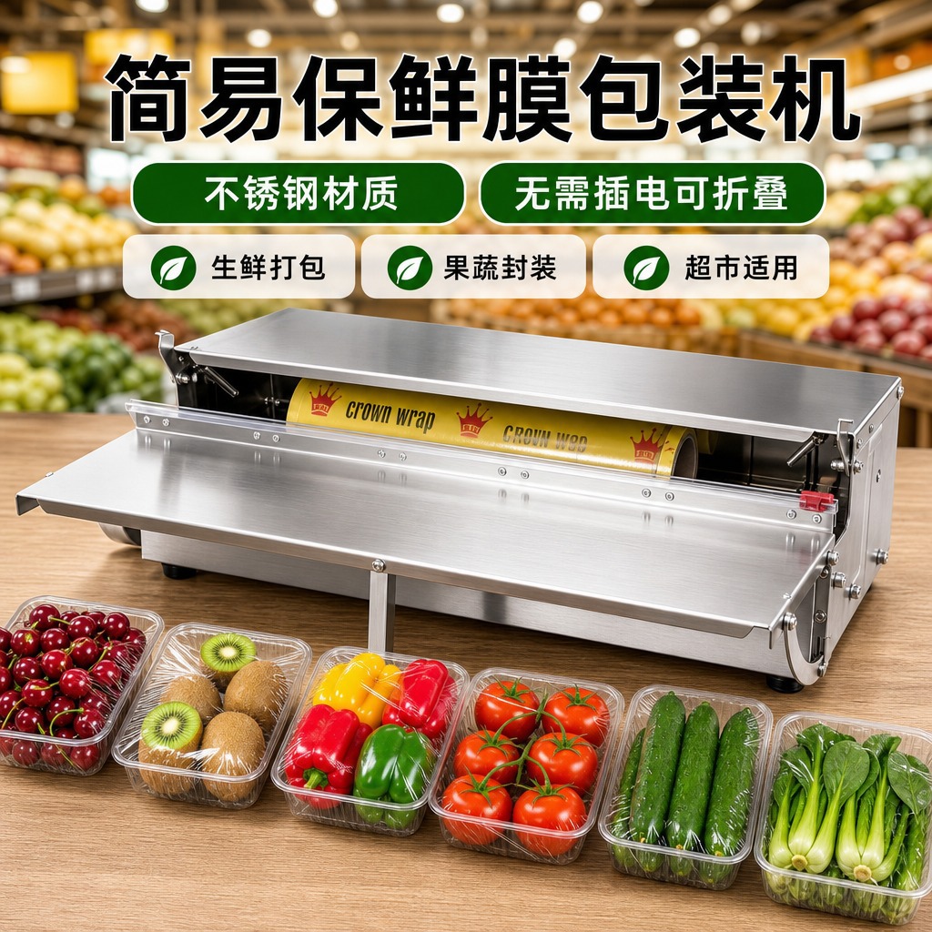Plastic Wrap Packaging Machine, Fresh Fruit and Vegetable Film Machine, Food Manual Cutting Machine, Sealing Machine, Cutting Knife