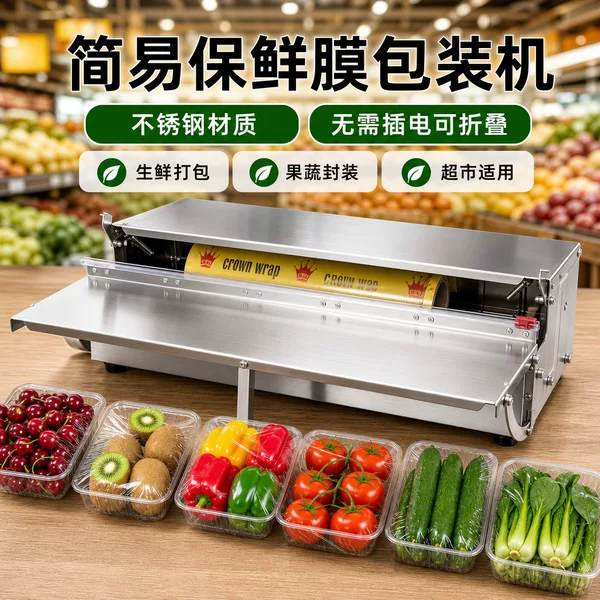Plastic Wrap Packaging Machine, Fresh Fruit and Vegetable Film Machine, Food Manual Cutting Machine, Sealing Machine, Cutting Knife