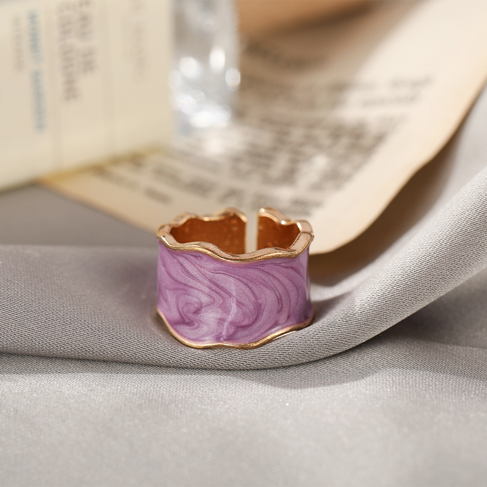fashion simple spray color open alloy ring