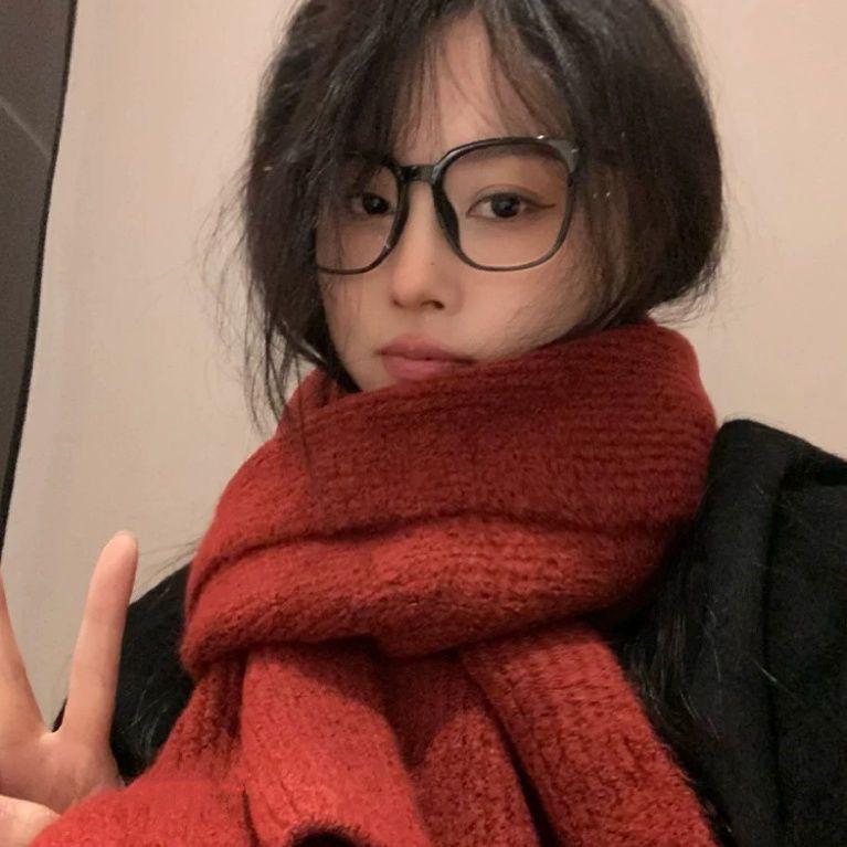 Korean Solid Color Knitted Scarf For Women Winter New Atmosphere Simple Versatile Soft Warm Lazy Style Small Neck Warmer_voghion.com