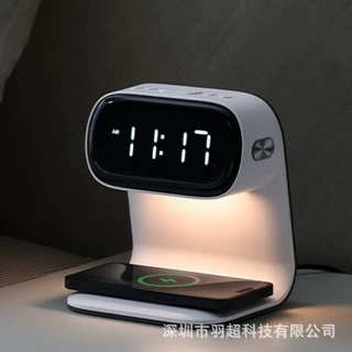 数字时钟小夜灯闹钟无线充电器3合1苹果手表手机耳机无线充电座
