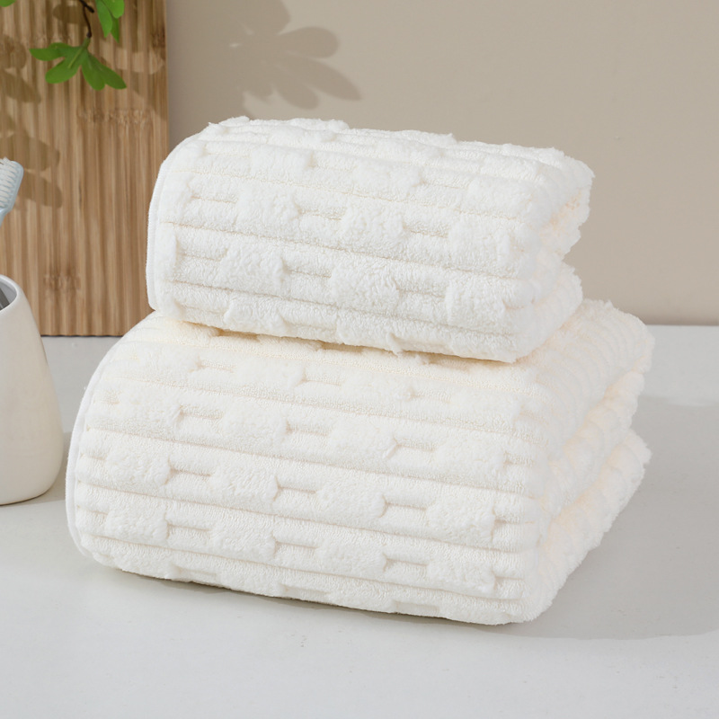 Toallas de coral, algodón analógico, absorción de agua, no es fácil de perder cabello, espesamiento, secado rápido, toallas de baño domésticas, toallas de cabello seco