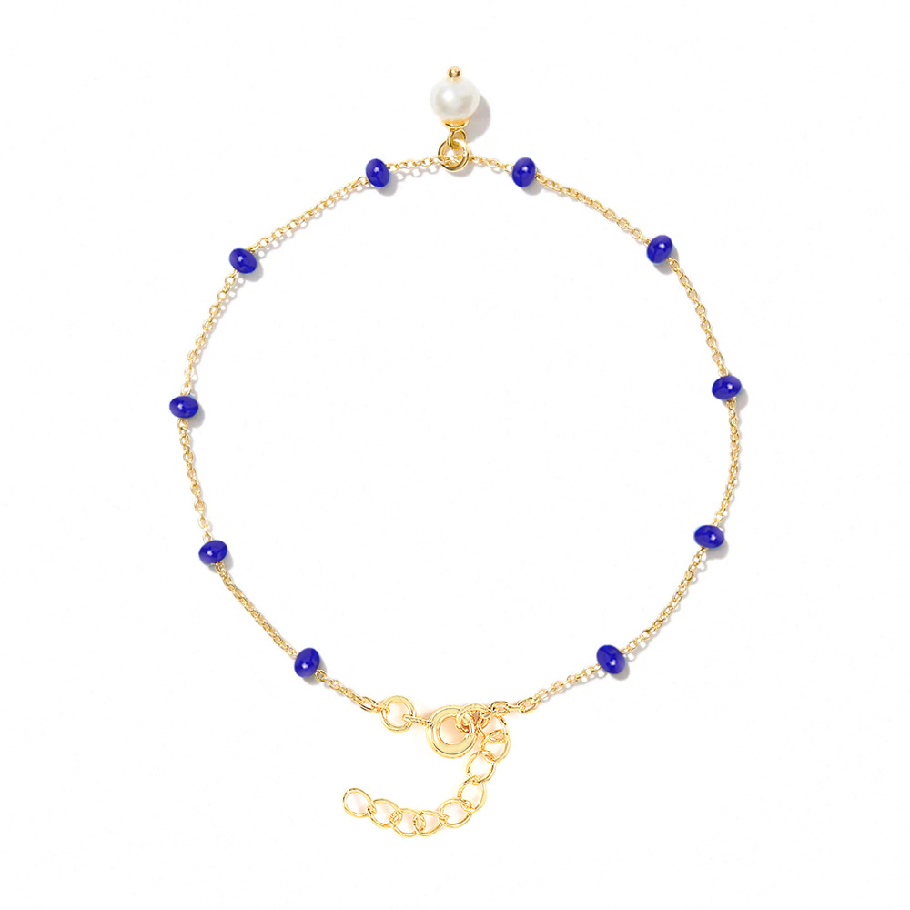 Style Simple Géométrique Argent Sterling Placage Incruster Calcédoine Perle Bracelets display picture 17