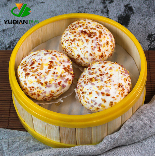 Yudian colorful oatmeal buns 6 Cantonese style teahouse dim sum frozen pastries breakfast buns snacks ready to eat