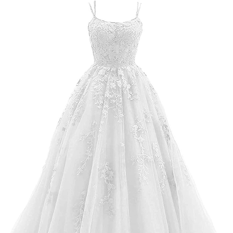 Evening Dress for Women 2026, Spaghetti Strap Ball Gown, Long Tulle Lace Appliqué Women's Party Ball Dress, Spring