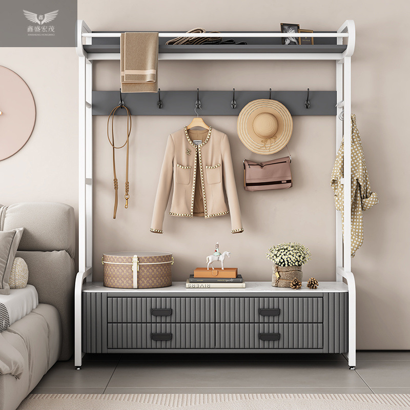 Dormitorio vertical percha de ropa bolsa suave percha de ropa casera de cuero real percha de ropa de piso percha de ropa gabinete de almacenamiento multifuncional image 5