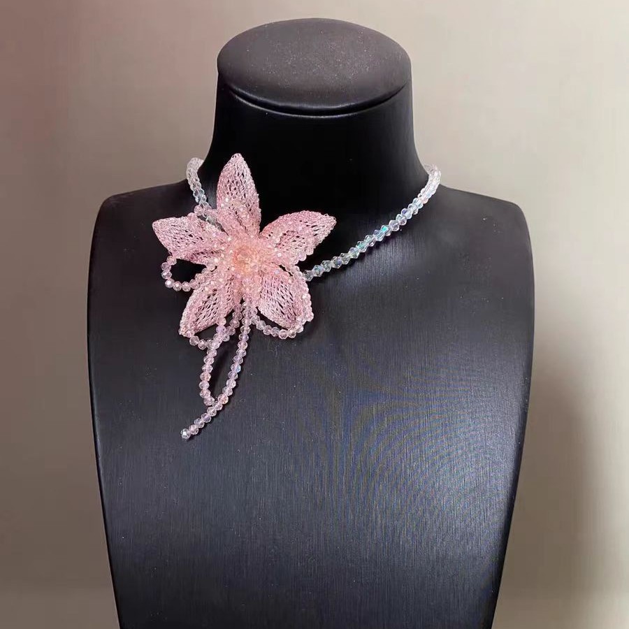 Cute fuchsia atmospheric necklace from pearl