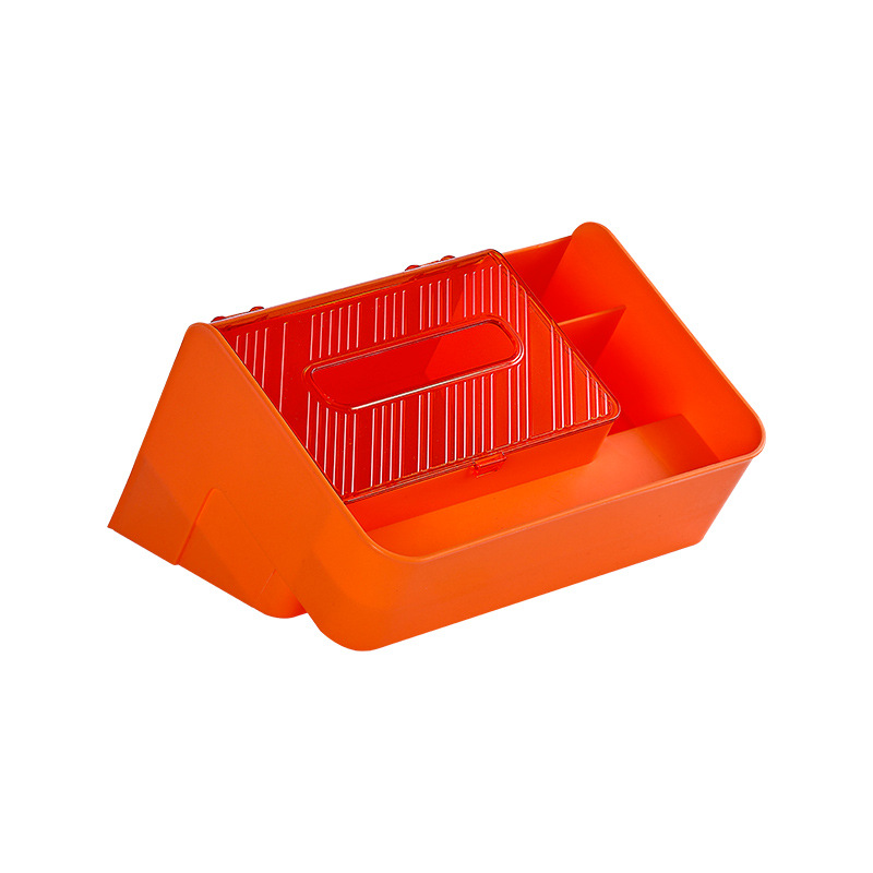 Caja de tejido de boca oblicua sala de estar caja de almacenamiento de escritorio mesa de café control remoto teléfono móvil estante de almacenamiento de plástico con tapa acabado compartimento