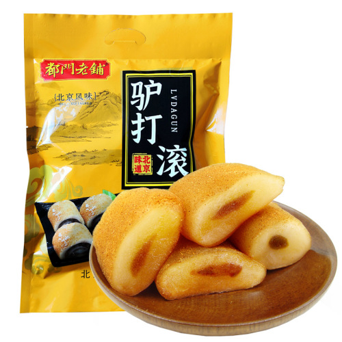 Time-honored Beijing specialty: Donkey Rolls (Lǘ Dǎ Gǔn) – 400g Packaged Snack, Casual Traditional Pastry, Bean Flour Roll, and Glutinous Rice Delicacy—Wholesale