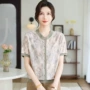 v领气质妈妈短袖t恤
