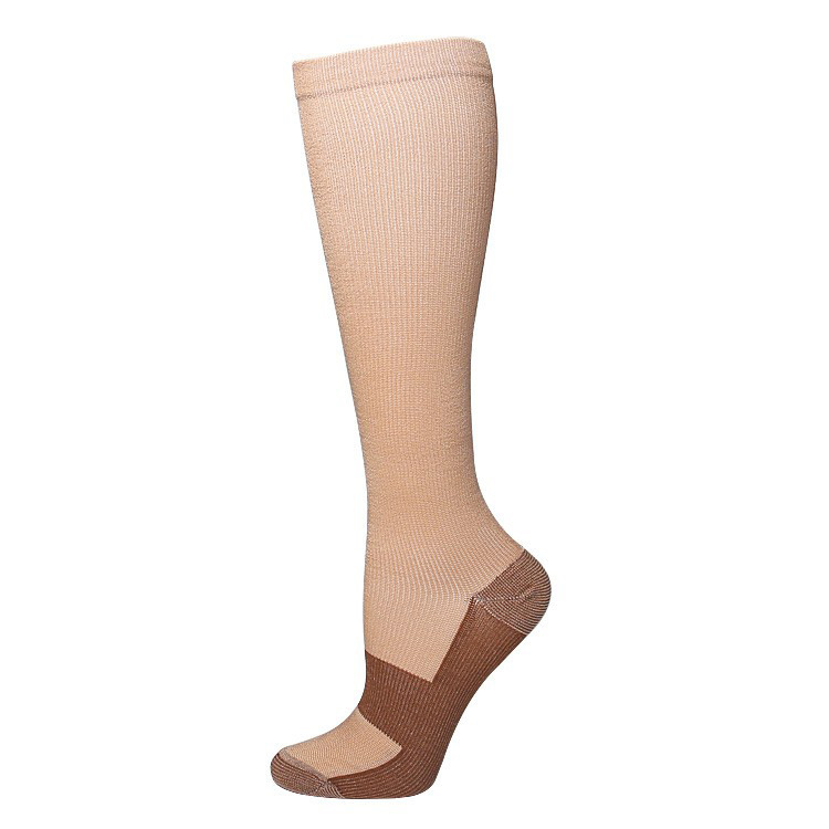 Calcetines de compresión transfronterizos para mujer, calcetines deportivos elásticos de compresión para correr, calcetines de compresión planos de color sólido para enfermeras con soporte para venas.
