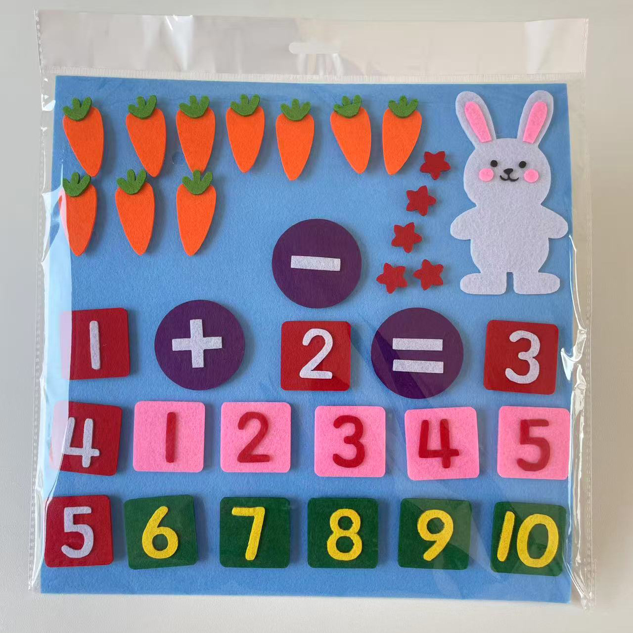Juguetes de aprendizaje de adición y sustracción para niños DIY Felt manual Juguetes para bebés