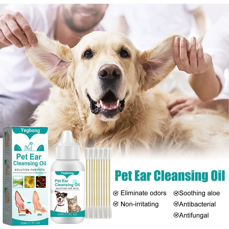 [Трансграничная поставка] масло для чистки ушей домашних животных yegbong для кошек и собак для очистки ушных каналов, дезодорации и удаления насекомых
