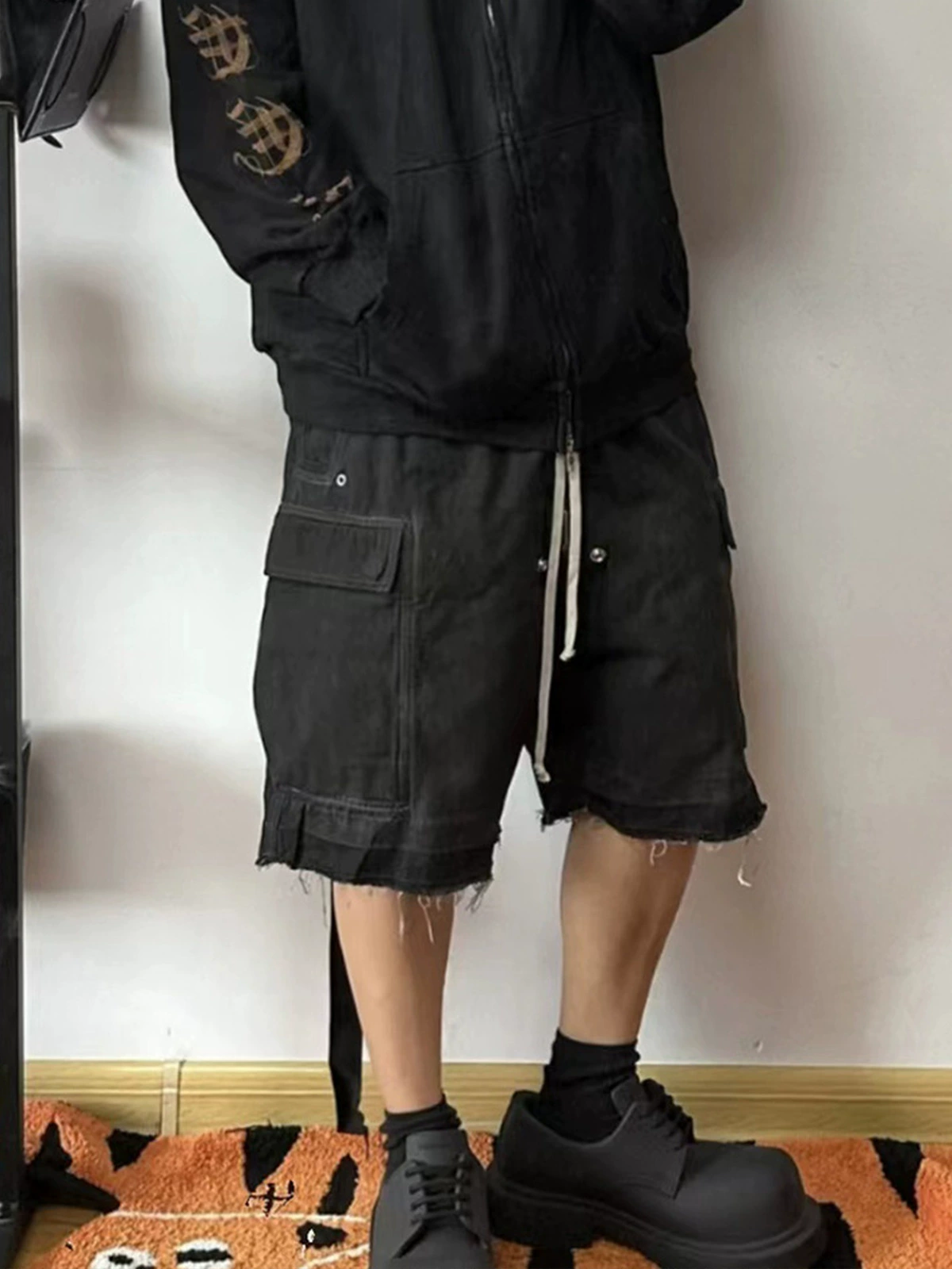 Mijko Мужская и женская стильная вещь Rick Style High Street Stroke Cat Merit pants мужские и женские карманы джинсовые шорты