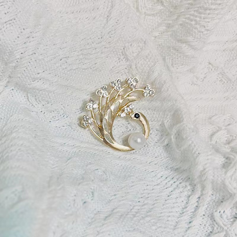 Broche homme en or avec étoile à huit branches, perles et blé, accessoire personnalisé pour femme_voghion.com