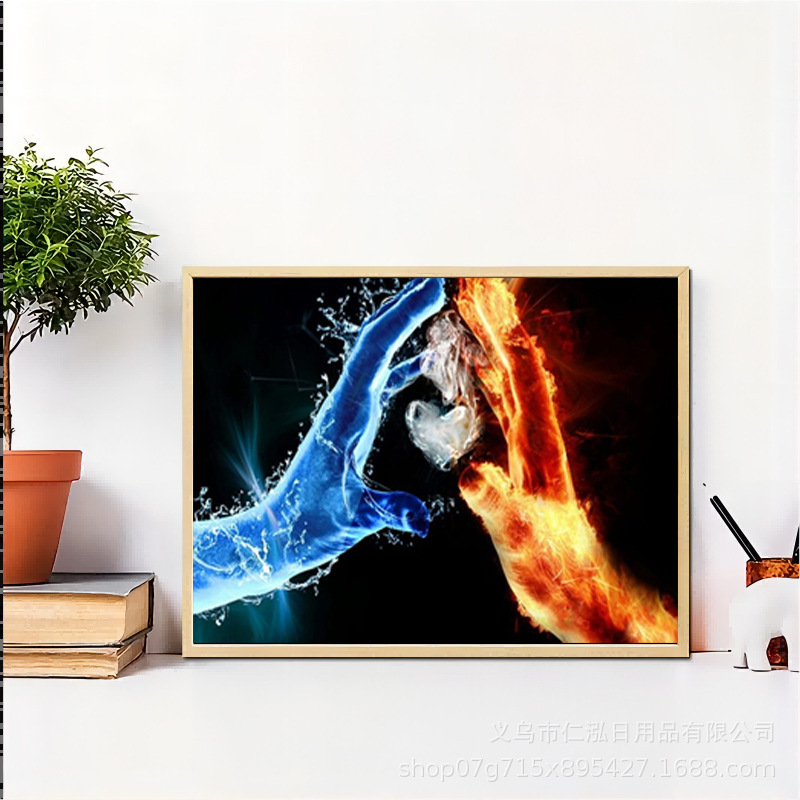 Nueva pintura diamante bricolaje Día de San Valentín conjunto romántico diamante completo ladrillo pintura Cruz puntada pintura decorativa transfronteriza fábrica al por mayor