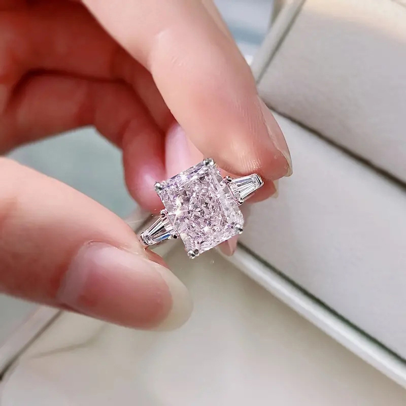 Pink Diamond Zircon Ring Sweet Romantic Bride Wedding Ring_voghion.com